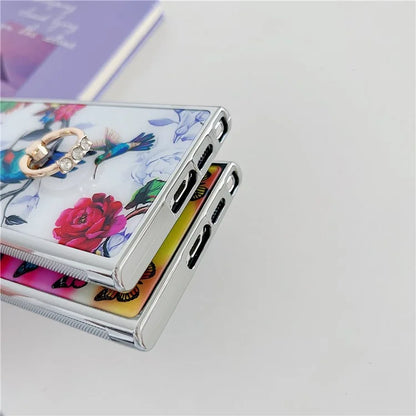 For Samsung Galaxy S23 Ultra Kickstand Case Pattern Printing Anti-slip Protective Phone Cover