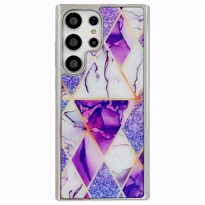 For Samsung Galaxy S23 Ultra Marble Case PC+TPU Double-Layer Shockproof Phone Cover