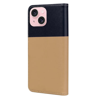 Cartoon Pet Series for iPhone 15 Leather Case Animal Pattern Color Splicing Wallet Cover