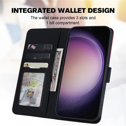 Cartoon Pet Series for Samsung Galaxy S24 Leather Case Stand Wallet Splicing Phone Cover