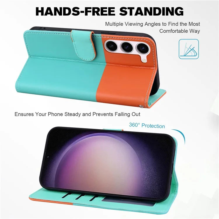 Cartoon Pet Series for Samsung Galaxy S24 Leather Case Stand Wallet Splicing Phone Cover