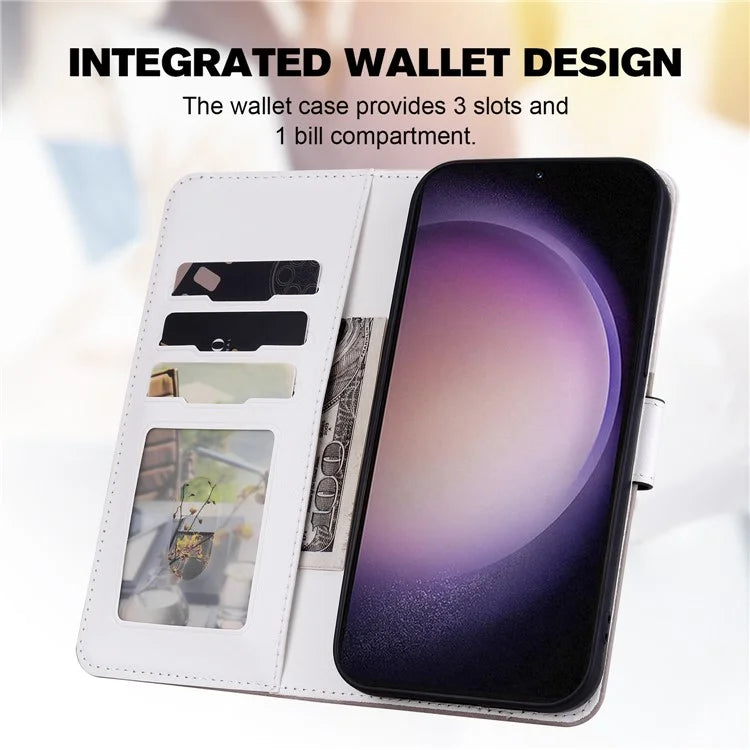 Cartoon Pet Series for Samsung Galaxy S24 Leather Case Stand Wallet Splicing Phone Cover