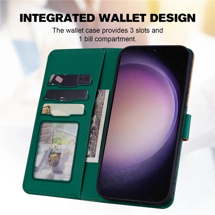 Cartoon Pet Series for Samsung Galaxy S24+ Case Wallet Stand Leather Phone Coverish Green