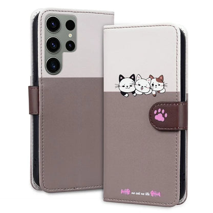 Cartoon Pet Series for Samsung Galaxy S24 Ultra Wallet Case Splicing Phone Cover