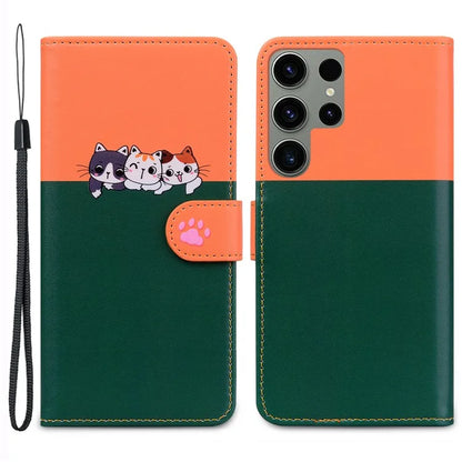 Cartoon Pet Series for Samsung Galaxy S24 Ultra Wallet Case Splicing Phone Cover