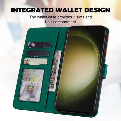 Cartoon Pet Series for Samsung Galaxy S24 Ultra Wallet Case Splicing Phone Cover