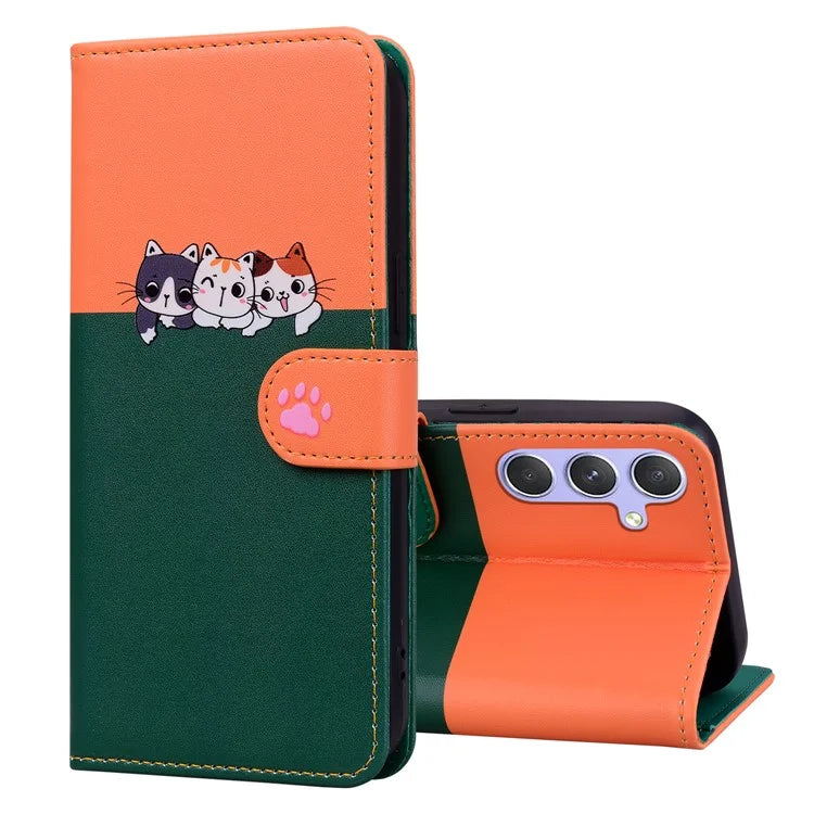 Cartoon Pet Series for Samsung Galaxy A54 5G Case Animal Pattern Phone Leather Cover