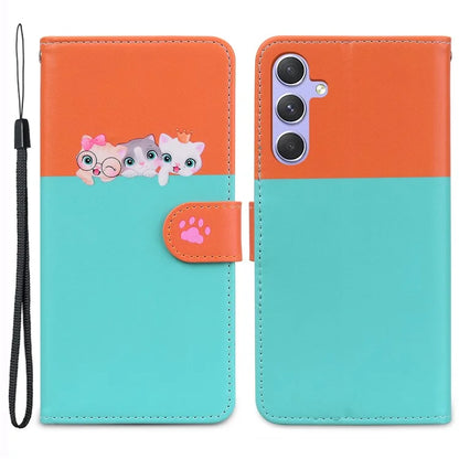 Cartoon Pet Series for Samsung Galaxy A54 5G Case Animal Pattern Phone Leather Cover