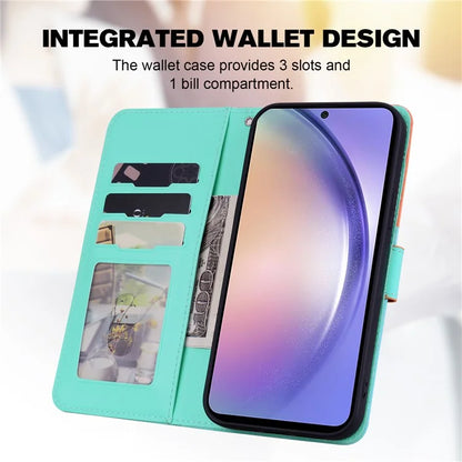 Cartoon Pet Series for Samsung Galaxy A54 5G Case Animal Pattern Phone Leather Cover
