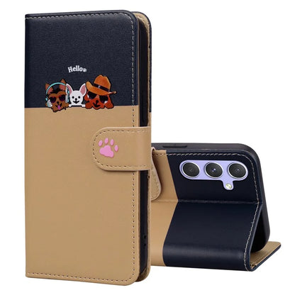 Cartoon Pet Series for Samsung Galaxy A54 5G Case Animal Pattern Phone Leather Cover
