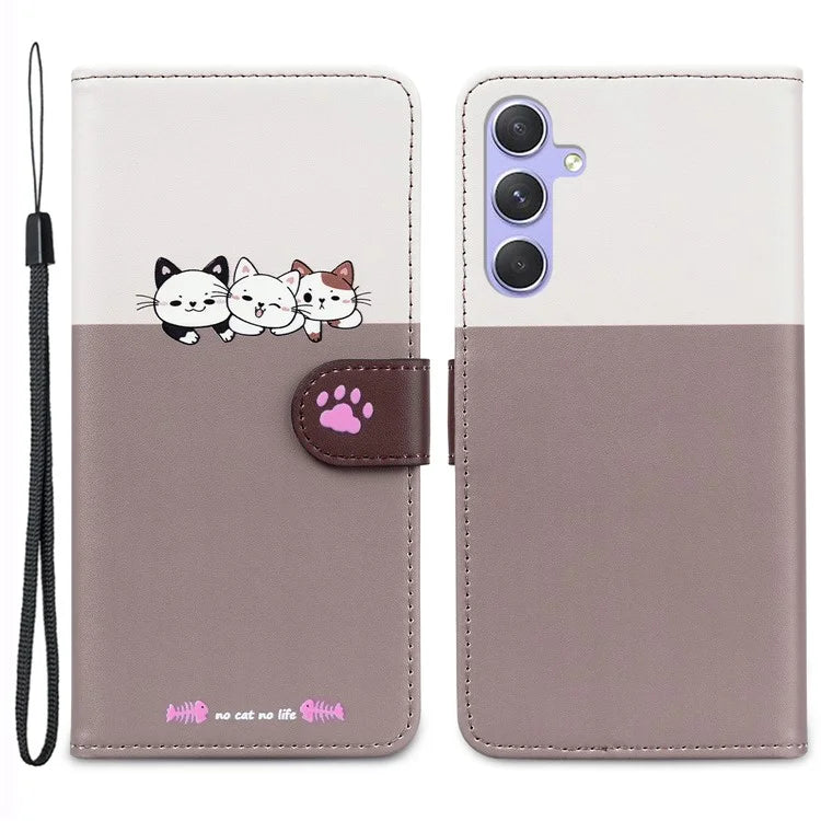 Cartoon Pet Series for Samsung Galaxy A54 5G Case Animal Pattern Phone Leather Cover