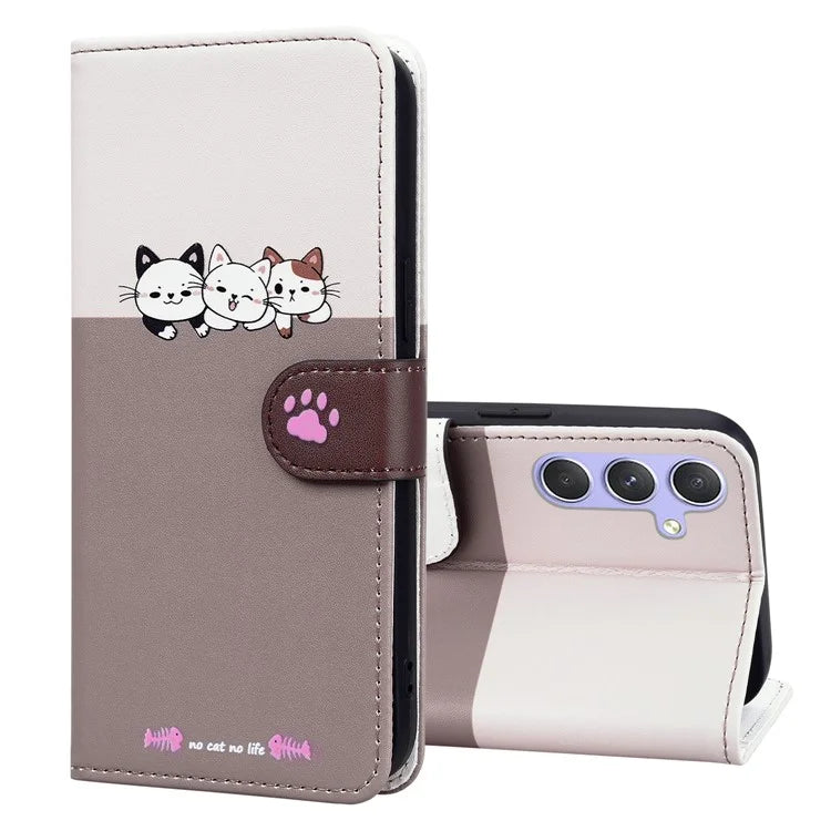 Cartoon Pet Series for Samsung Galaxy A54 5G Case Animal Pattern Phone Leather Cover