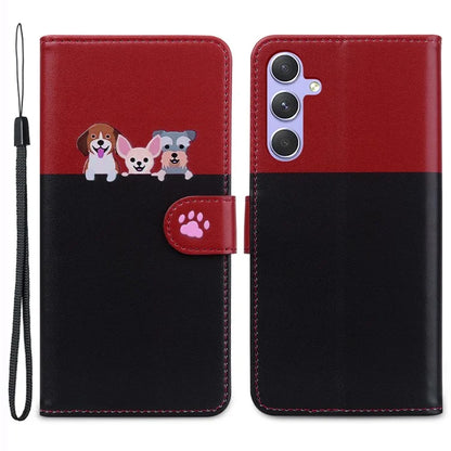 Cartoon Pet Series for Samsung Galaxy A54 5G Case Animal Pattern Phone Leather Cover