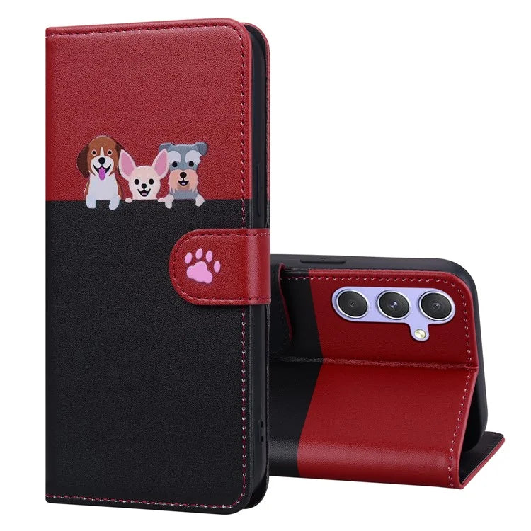Cartoon Pet Series for Samsung Galaxy A54 5G Case Animal Pattern Phone Leather Cover