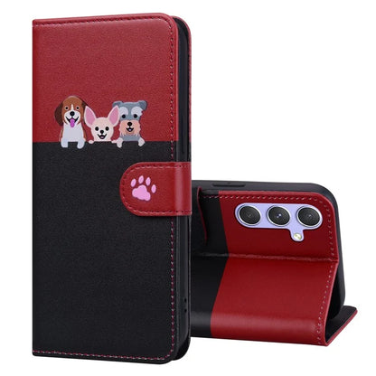 Cartoon Pet Series for Samsung Galaxy A54 5G Case Animal Pattern Phone Leather Cover