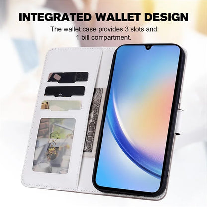 Cartoon Pet Series for Samsung Galaxy A34 5G Case Color Splicing Stand Wallet Phone Cover
