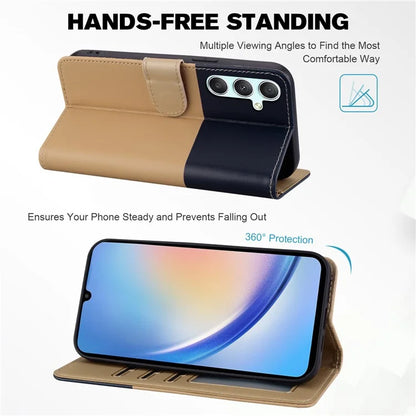 Cartoon Pet Series for Samsung Galaxy A34 5G Case Color Splicing Stand Wallet Phone Cover
