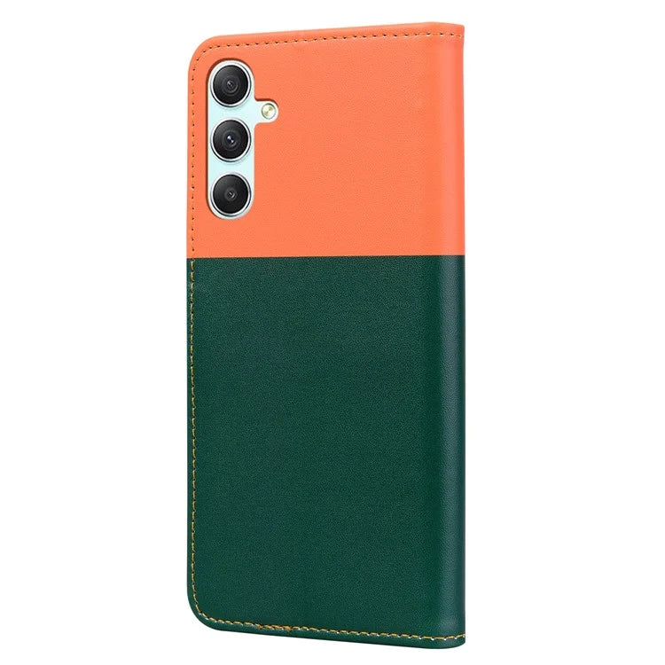 Cartoon Pet Series for Samsung Galaxy A34 5G Case Color Splicing Stand Wallet Phone Cover