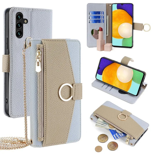 For Samsung Galaxy A13 5G Case Mirror Design Wallet Crossbody Phone Bag