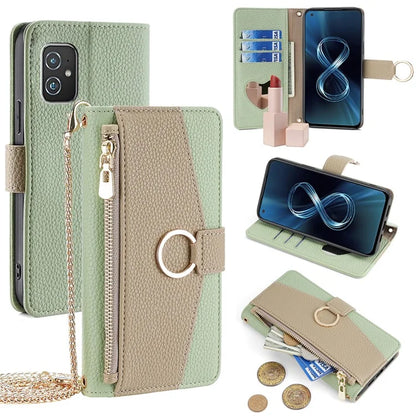 For Asus Zenfone 8 ZS590KS Case Wallet Stand Metal Ring Leather Phone Cover