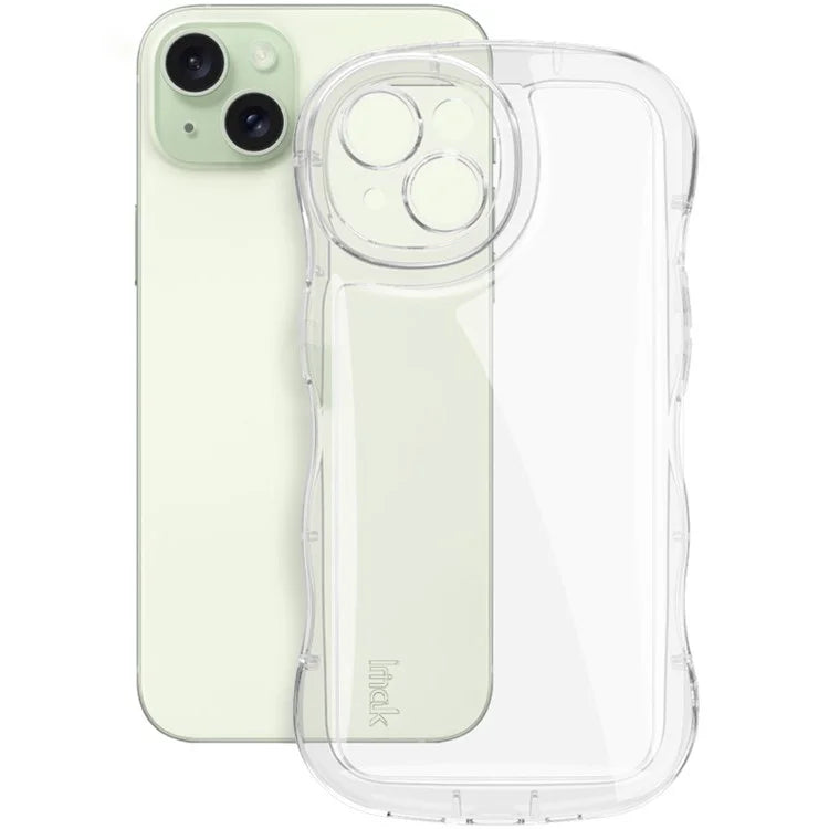 IMAK For iPhone 15 Case TPU Precise Cutouts Wavy Edges Mobile Phone Cover