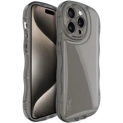 IMAK For iPhone 15 Pro Max Case Drop-proof TPU Curly Wave Frame Phone Protector