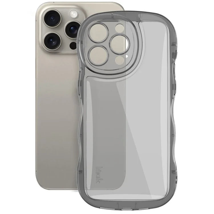 IMAK For iPhone 15 Pro Max Case Drop-proof TPU Curly Wave Frame Phone Protector