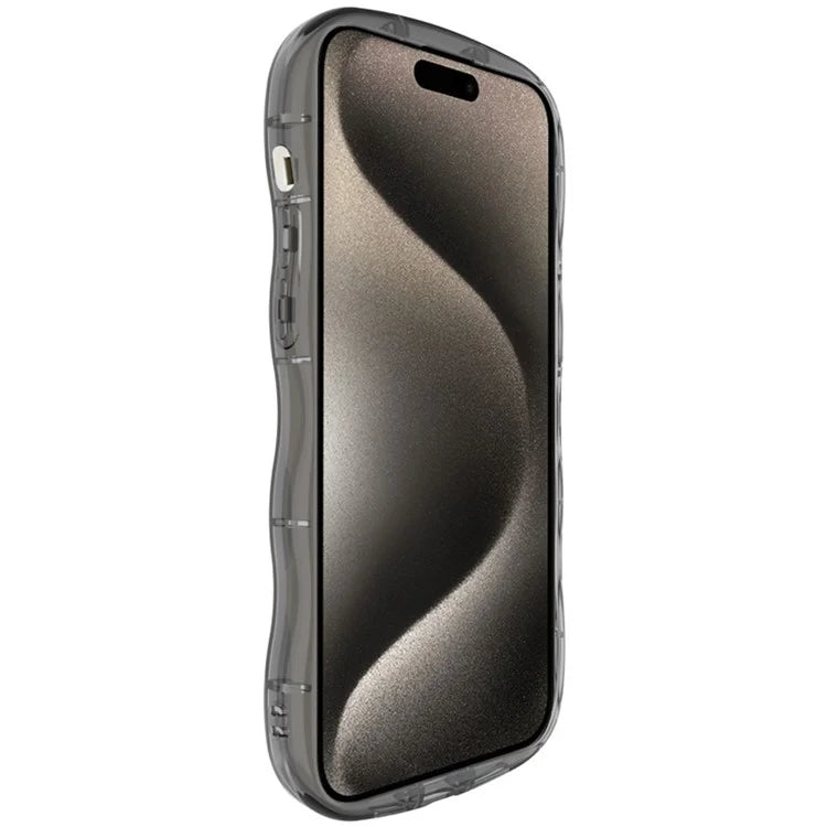 IMAK For iPhone 15 Pro Max Case Drop-proof TPU Curly Wave Frame Phone Protector