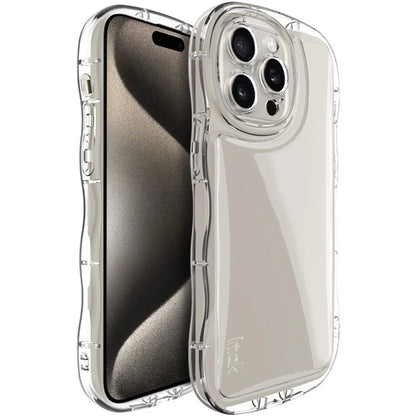 IMAK For iPhone 15 Pro Max Case Drop-proof TPU Curly Wave Frame Phone Protector