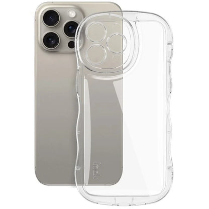 IMAK For iPhone 15 Pro Max Case Drop-proof TPU Curly Wave Frame Phone Protector