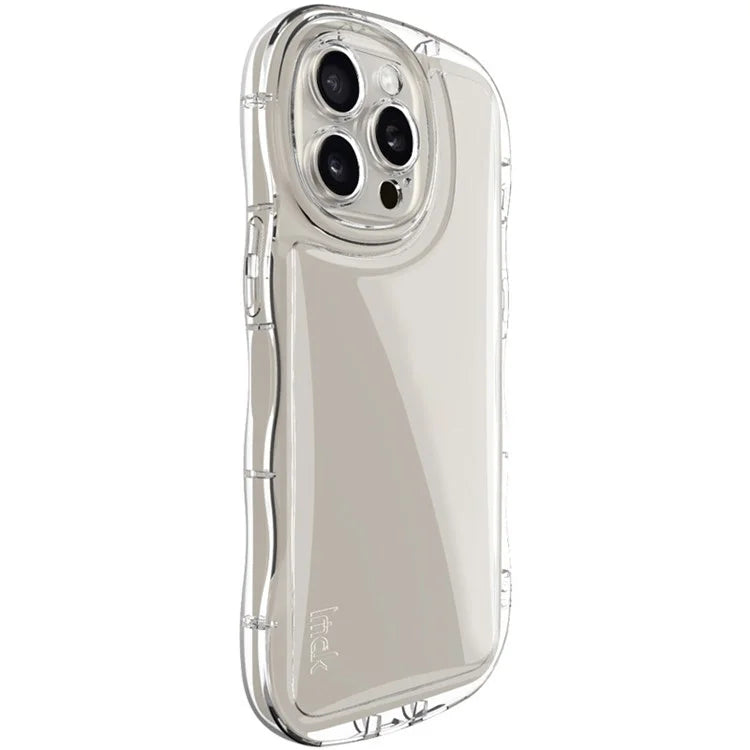IMAK For iPhone 15 Pro Max Case Drop-proof TPU Curly Wave Frame Phone Protector