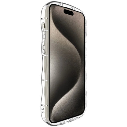 IMAK For iPhone 15 Pro Max Case Drop-proof TPU Curly Wave Frame Phone Protector