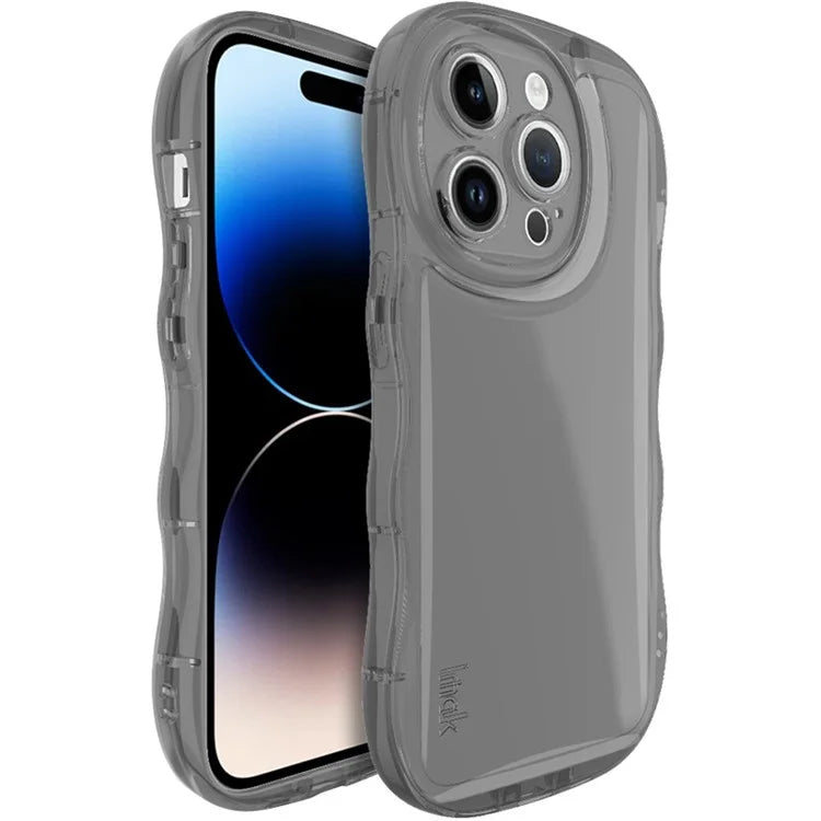 IMAK For iPhone 14 Pro Max Phone Case Scratch-resistant TPU Wavy Edges Back Shell