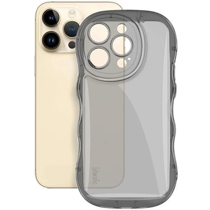 IMAK For iPhone 14 Pro Max Phone Case Scratch-resistant TPU Wavy Edges Back Shell