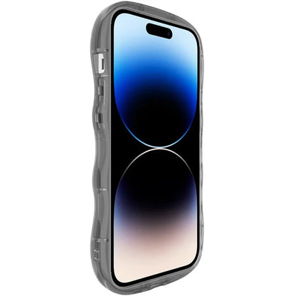 IMAK For iPhone 14 Pro Max Phone Case Scratch-resistant TPU Wavy Edges Back Shell