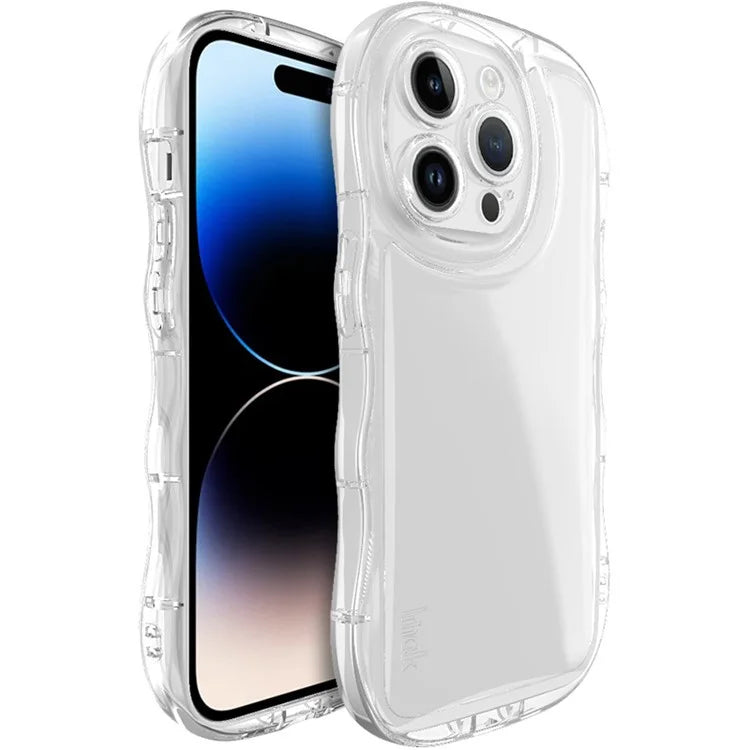 IMAK For iPhone 14 Pro Max Phone Case Scratch-resistant TPU Wavy Edges Back Shell
