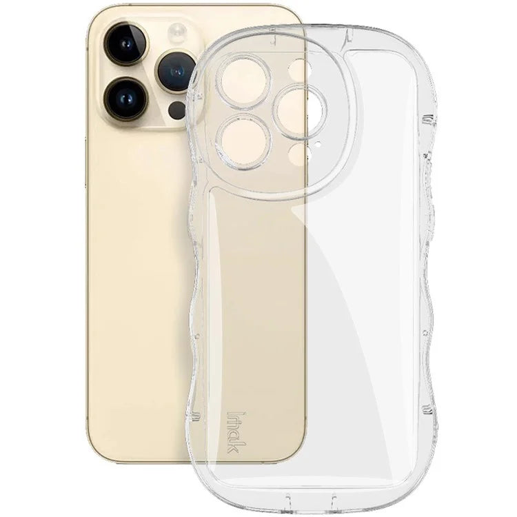 IMAK For iPhone 14 Pro Max Phone Case Scratch-resistant TPU Wavy Edges Back Shell