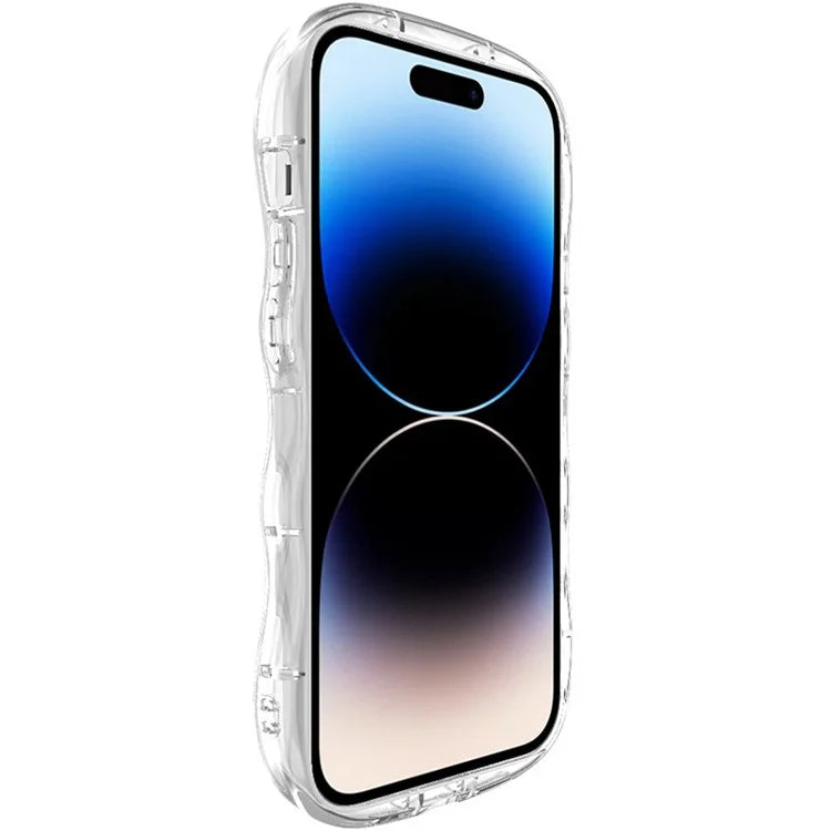 IMAK For iPhone 14 Pro Max Phone Case Scratch-resistant TPU Wavy Edges Back Shell