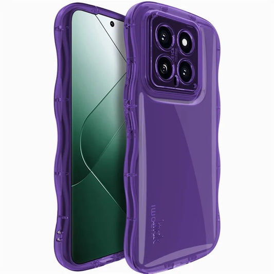 IMAK For Xiaomi 14 TPU Case Curly Wave Frame Protective Phone Cover Purple