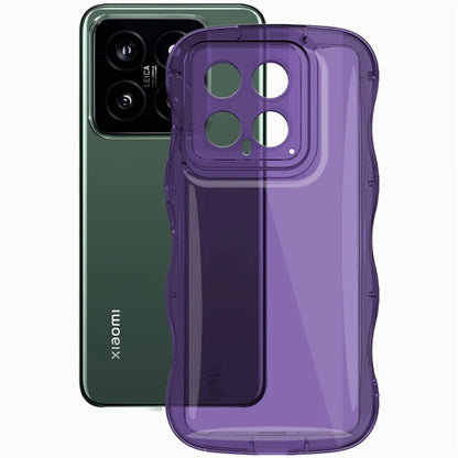 IMAK For Xiaomi 14 TPU Case Curly Wave Frame Protective Phone Cover Purple