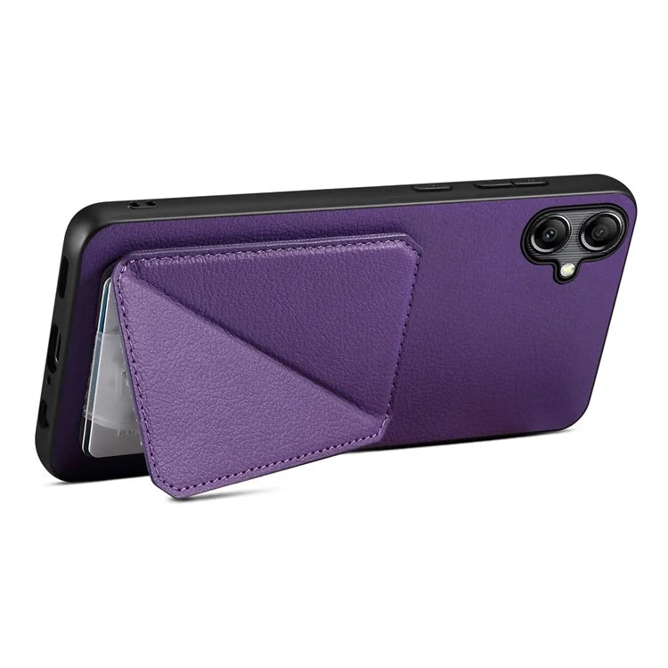 For Samsung Galaxy A05 4G Kickstand Case PU Leather Coated PC+TPU Phone Cover