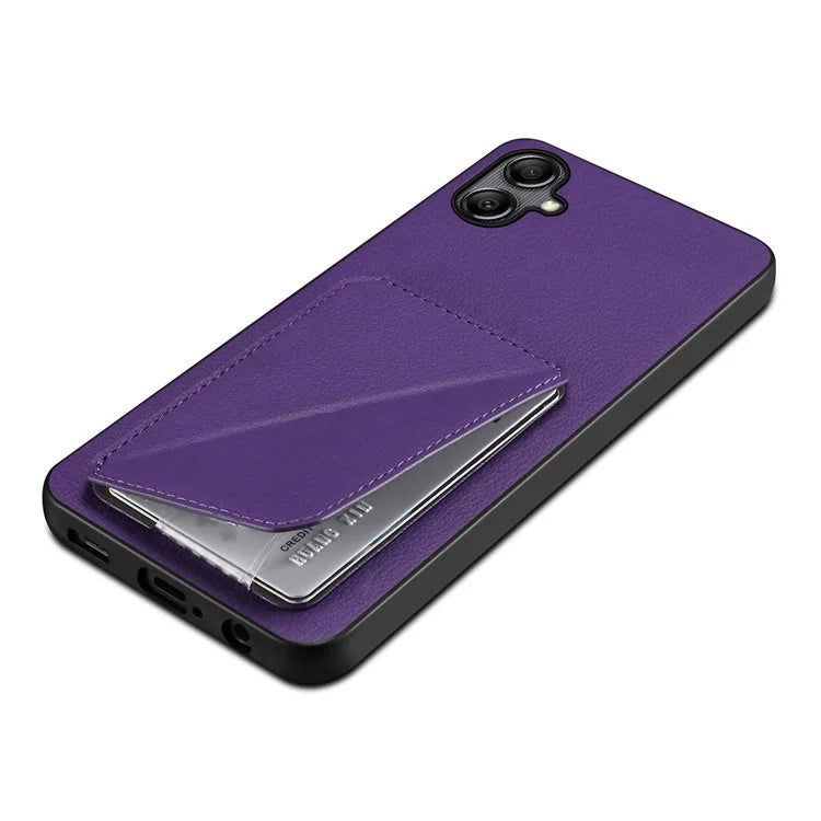 For Samsung Galaxy A05 4G Kickstand Case PU Leather Coated PC+TPU Phone Cover