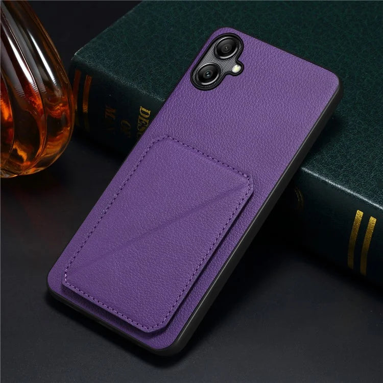 For Samsung Galaxy A05 4G Kickstand Case PU Leather Coated PC+TPU Phone Cover