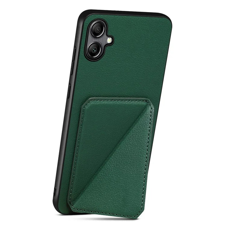 For Samsung Galaxy A05 4G Kickstand Case PU Leather Coated PC+TPU Phone Cover