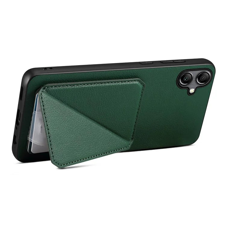 For Samsung Galaxy A05 4G Kickstand Case PU Leather Coated PC+TPU Phone Cover