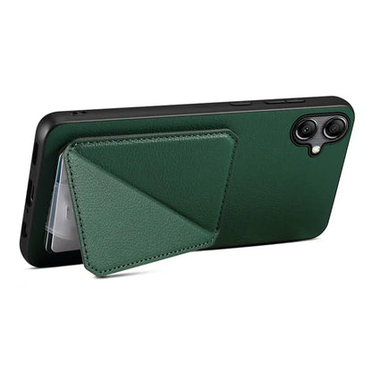 For Samsung Galaxy A05 4G Kickstand Case PU Leather Coated PC+TPU Phone Cover