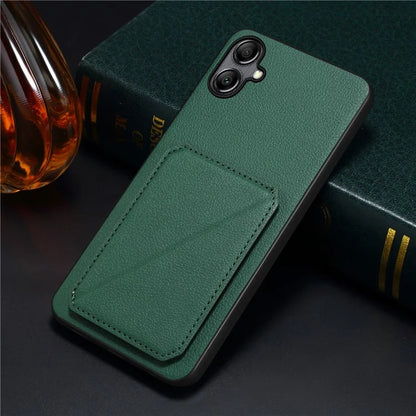 For Samsung Galaxy A05 4G Kickstand Case PU Leather Coated PC+TPU Phone Cover