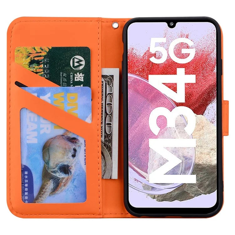 For Samsung Galaxy M34 5G / F34 5G Cartoon Animal Pattern Wallet Leather Cover Cell Phone Cases