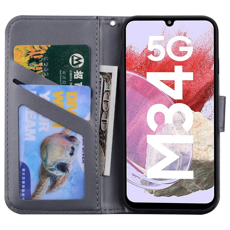 For Samsung Galaxy M34 5G / F34 5G Cartoon Animal Pattern Wallet Leather Cover Cell Phone Cases