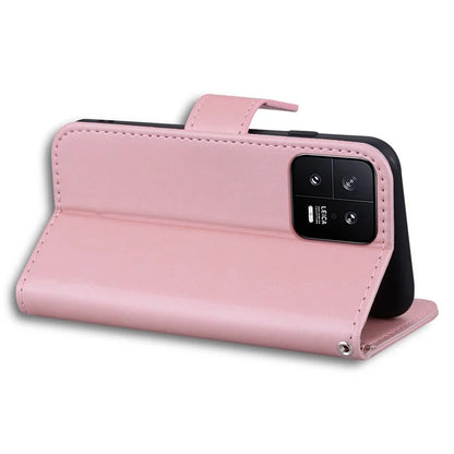 For Xiaomi 13 PU Leather Wallet Cartoon Animal Pattern Cell Phone Cases with Strap